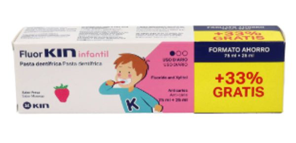 FLUORKIN PASTA INFANTIL FRESA 75+25ML.